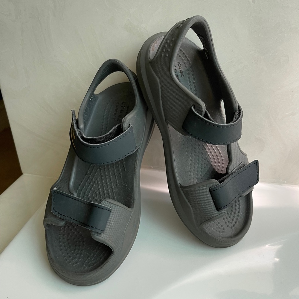 Crocs sandals for boys. Size 12. Gray